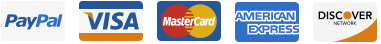 Medios de pago aceptados: PayPal, Visa, Mastercard, American Express y Discover